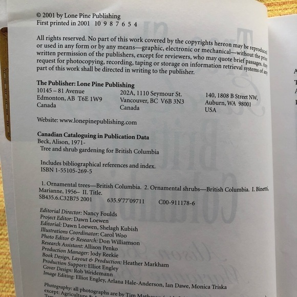 Tree & Shrub Gardening for British Columbia Book. Printed in Canada. Lone Pine - Picture 2 of 5